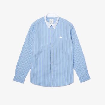 Lacoste LIVE Striped Cotton Shirt - Šortky Dámské Blankyt / Bílé | CZ-TMhsJj